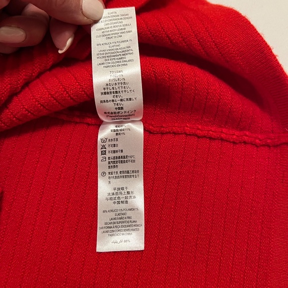 French Connection Lena Funnel Neck Pullover Sweater Red  Sz M - Picture 8 of 14